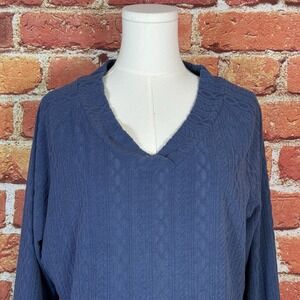 Trinity Women's Crytal Gray V-Neck Knit Sweater Size L NEW NWT Comfort Cozy Fall